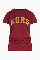METALLIC KORS RUCHED TEE