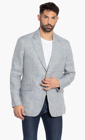 Linen Wpane Jacket