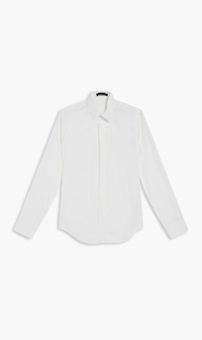 SHIRT FORMAL LS CTN PPLN SML EMB LOGO