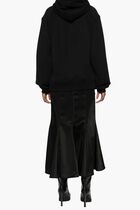 SATIN JER CYCL HOODIE DRESS BLACK BLACK