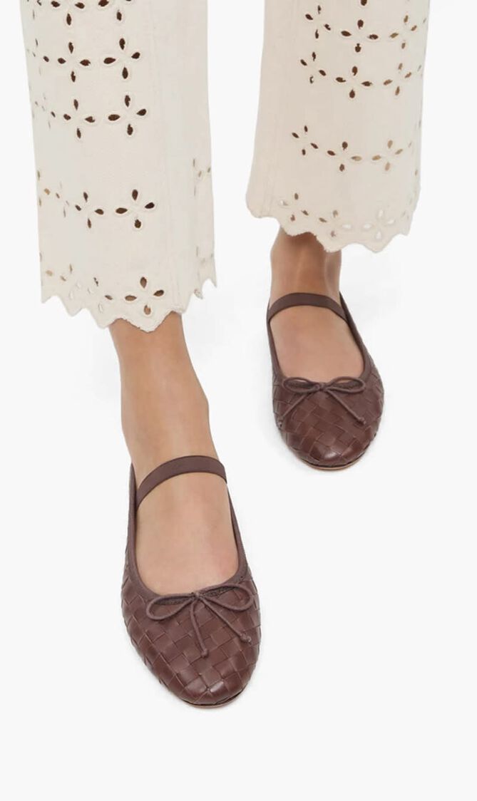 Loeffler Randall Leonie Espresso Woven Ballet Flat