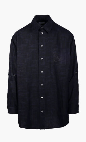 90SLOGO LINEN BUTT OVERSHIRT SALONE BLA