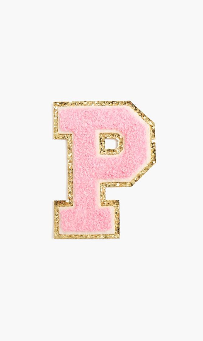 Chenille Sparkle Letter 'P' patch