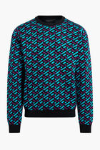 KNIT SWEATER SERIE LA GRECA ALL OVER JACQUARD