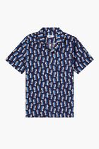 CAMP COLLAR SHIRT-ECO NAVY PAPIER DECOUPE X SEVERIN MILLET