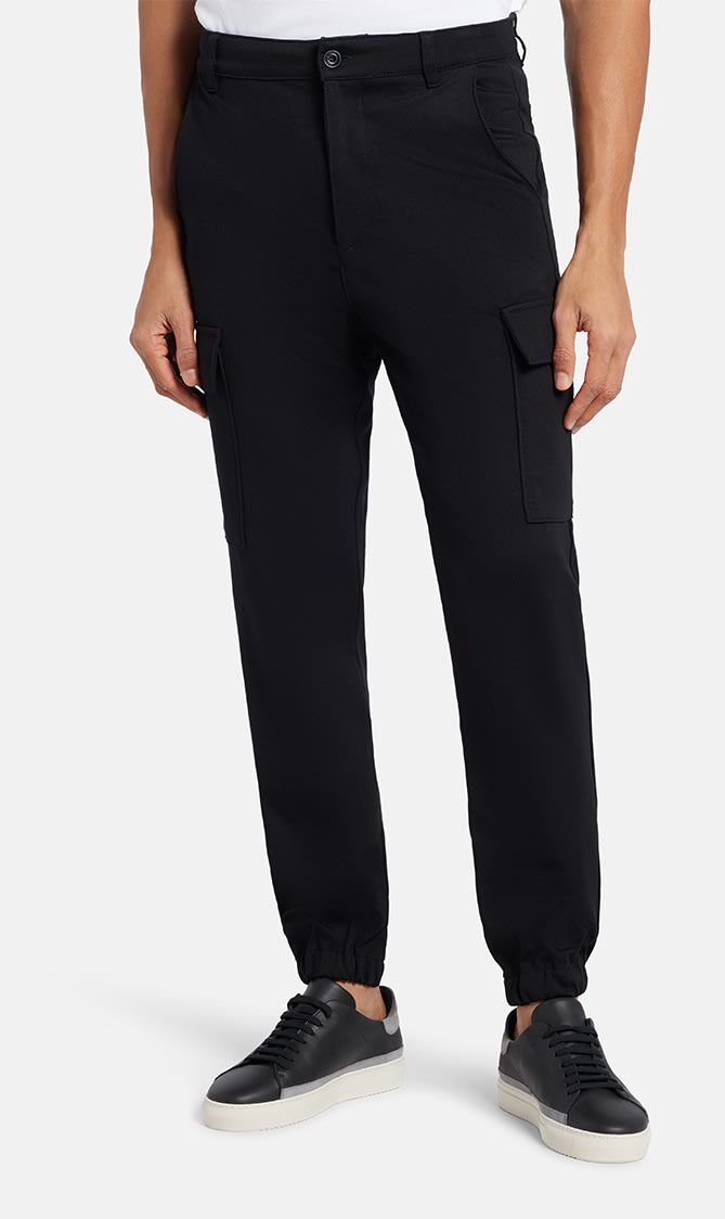 CARGO CHINO DOUBLE KNIT BLACK