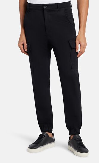 CARGO CHINO DOUBLE KNIT BLACK