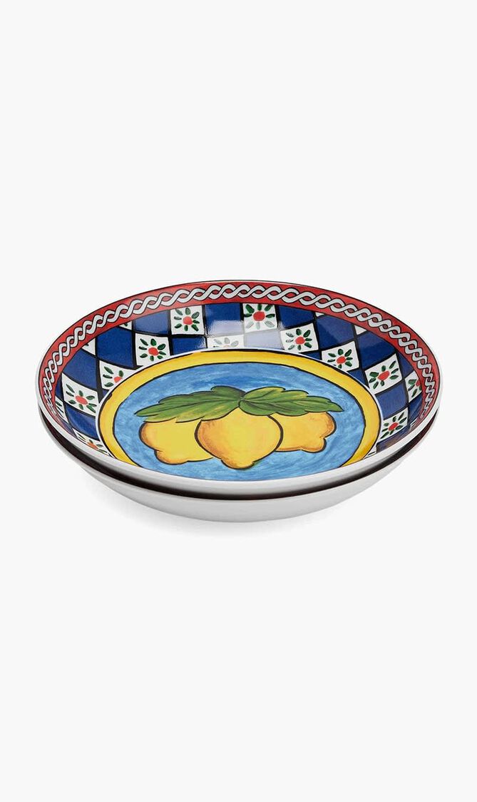 Carretto Lemon Soup Plate Round 20cm Set Of 2