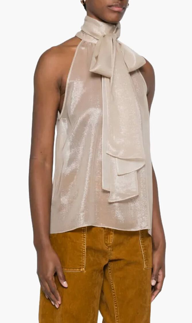 Blouse with Bow Collar