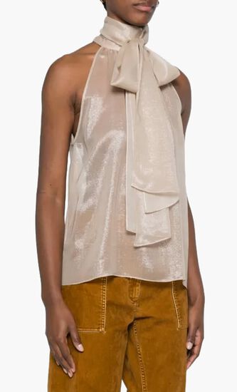 Blouse with Bow Collar