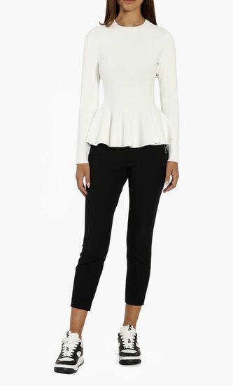 Hinlina High-Neck Peplum Sweater