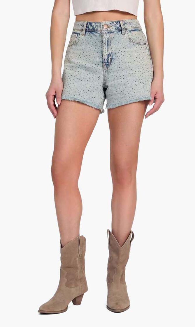 Relaxed Denim Midi Shorts