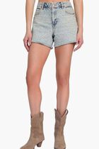 Relaxed Denim Midi Shorts