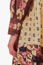 Floral Cream Open Yoke Mini Dress