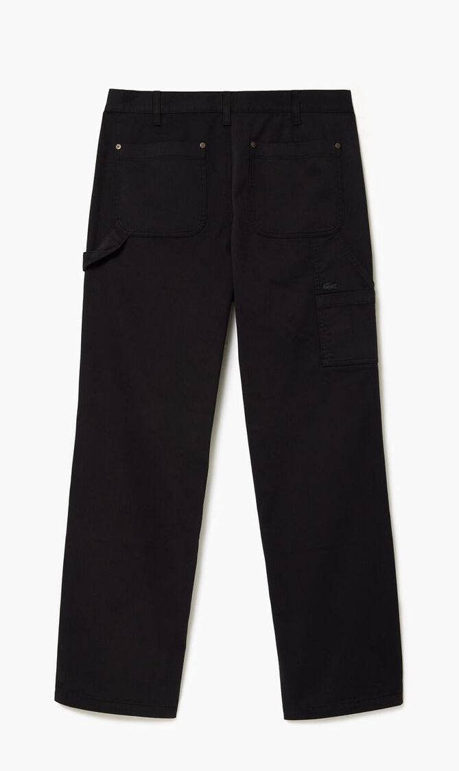 Straight Fit Cotton Twill Cargo Pants