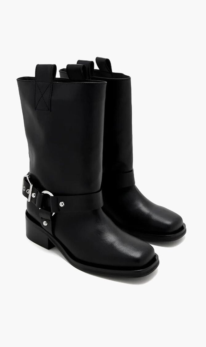 Biker tubular mid shaft boots