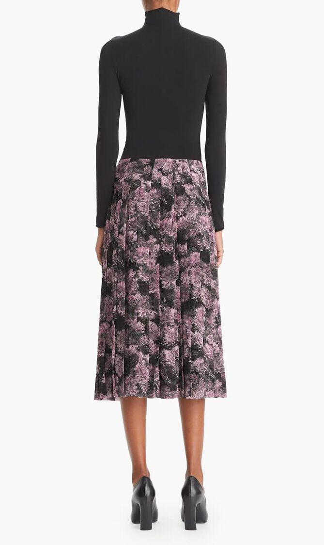 Printed Pleated Silk Skirt