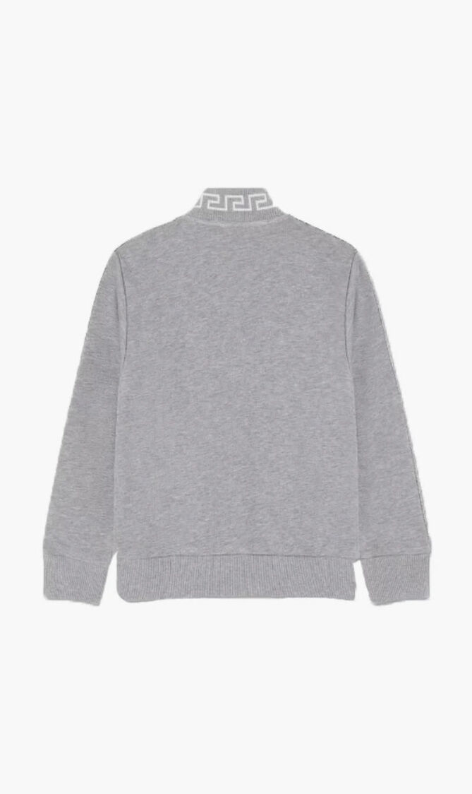 SWEATSHIRT MELANGE FLEECE + CONTRAST + MEDUSA EMBROIDEY