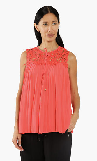 Sherbey Pleated Lace Blouse