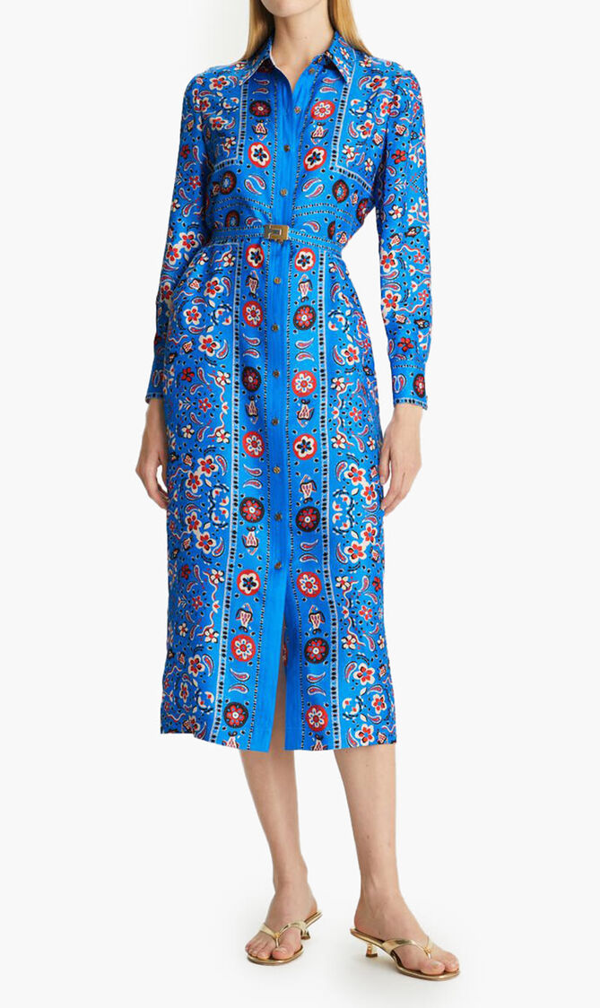 Printed Silk Shirtdress