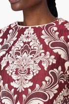 BICOLOR JACQUARD WAVES LONG SLEEVE TOP
