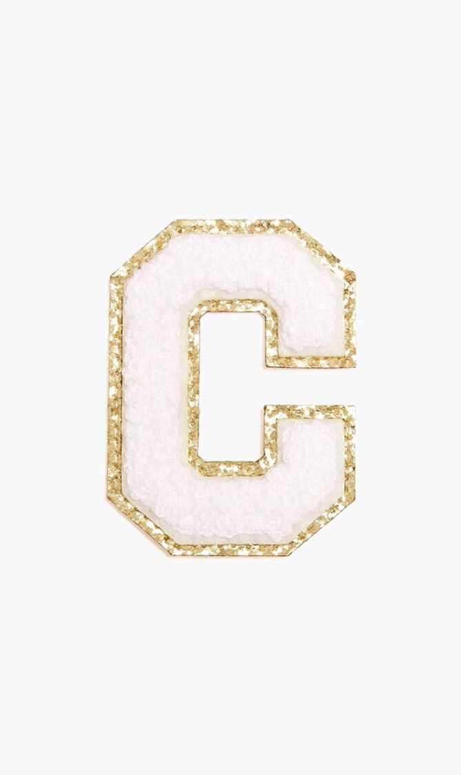 Chenille Sparkle Letter 'C' patch