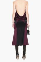 SATIN CYCLING MIDI SKIRT BLACK BURGUNDY