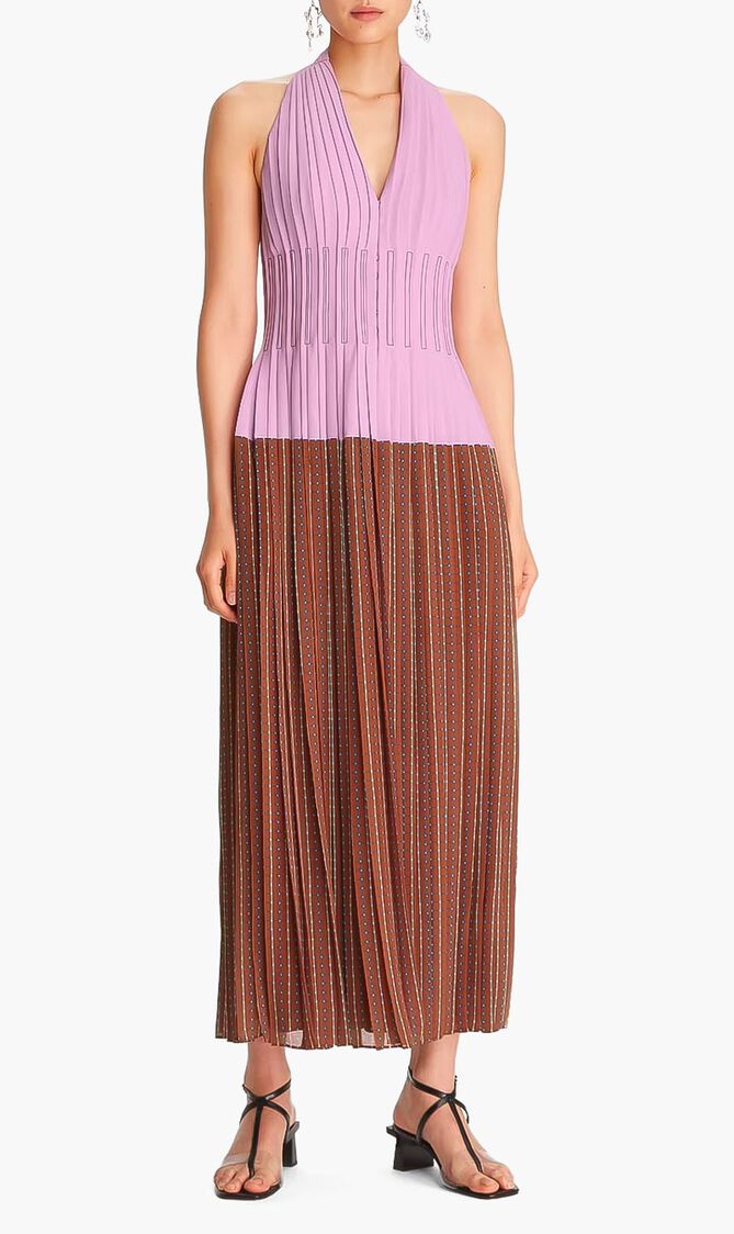 Halter Pleated Dress