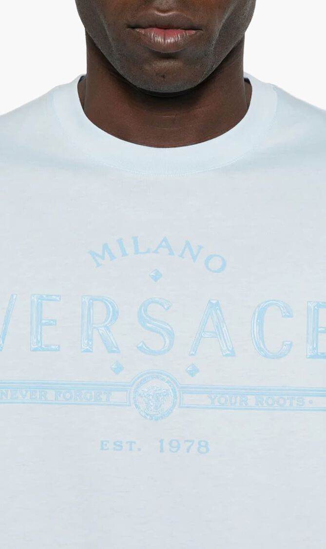 T-SHIRT COMPACT COTTON JERSEY FABRIC + NEVER FORGET VERSACE PRINT