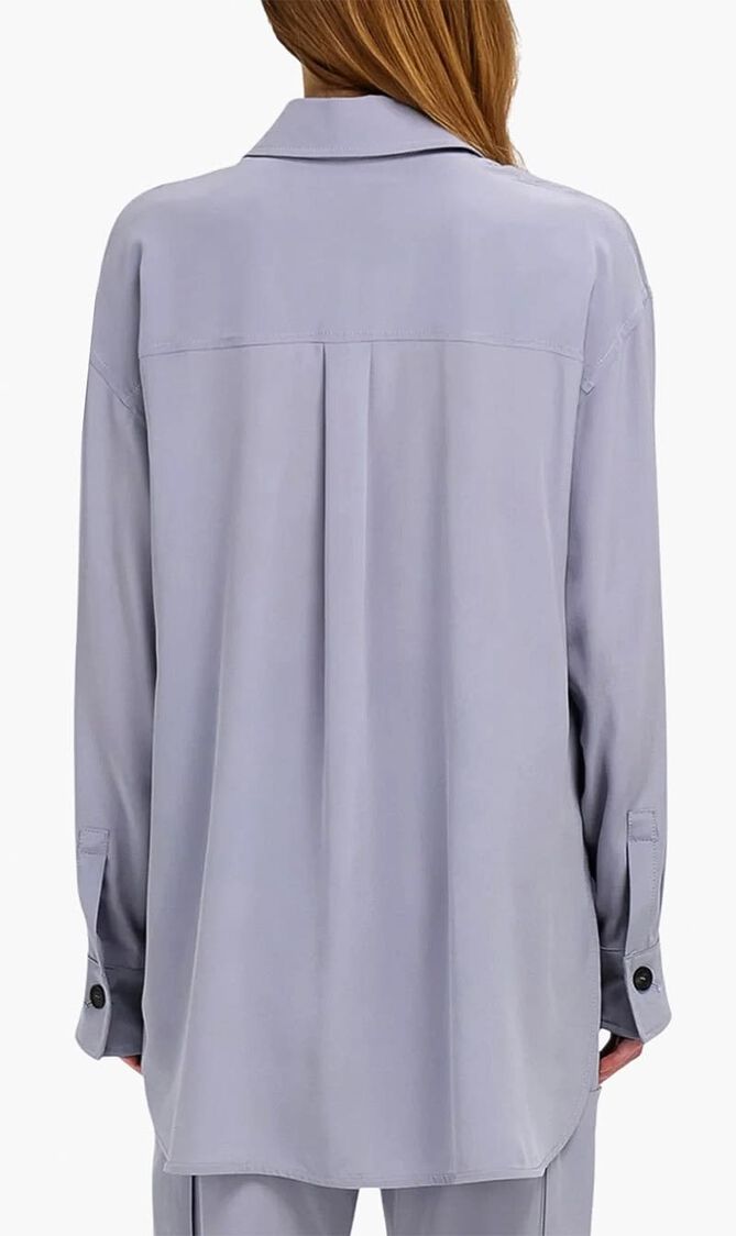 Long Sleeved Button Up Silk Shirt