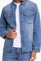 DENIM CURVED HEM SHRT JKT