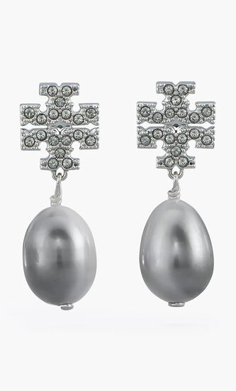 Kira Pavé Pearl Drop Earrings