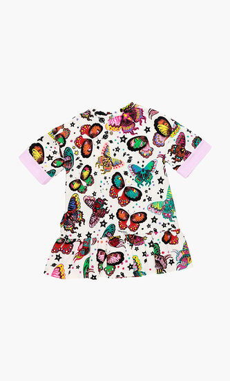 Butterfly Print Jersey Dress
