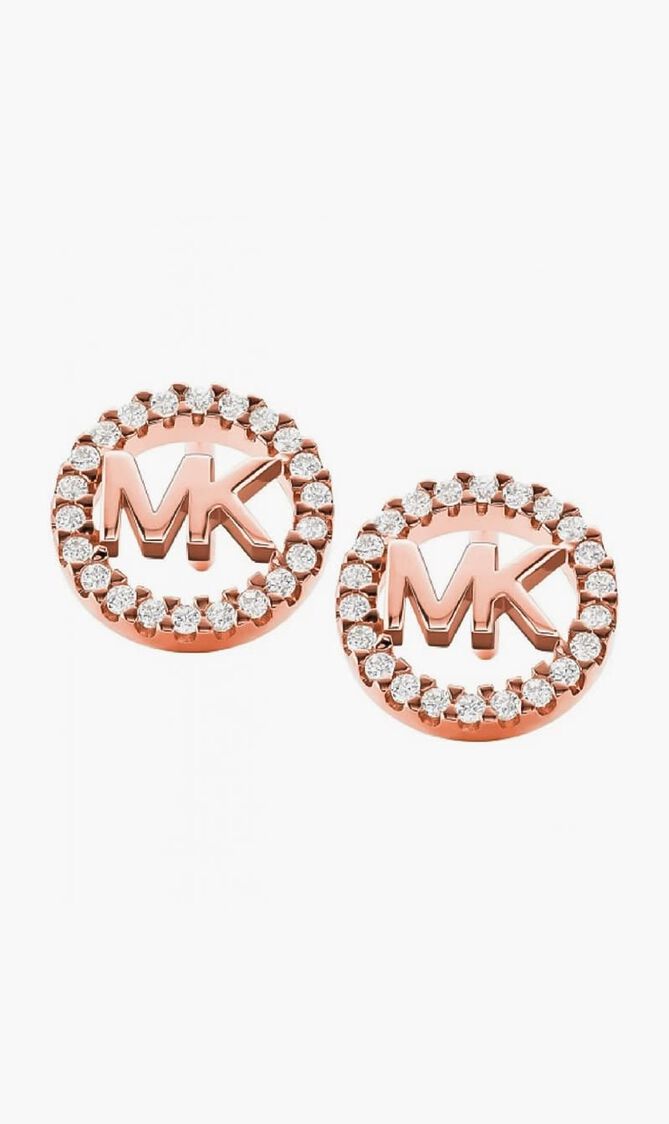 LOGO CIRCLE STUD ROSE GOLD