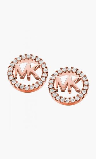 LOGO CIRCLE STUD ROSE GOLD