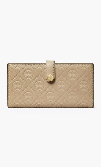 T Monogram Zip Slim Wallet