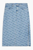 KLJ MONOGRAM DENIM MAXI SKIRT