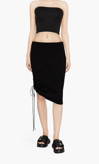 VANISE LACE UP MIDI SKIRT BLACK NO COLOR