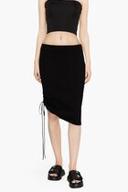 VANISE LACE UP MIDI SKIRT BLACK NO COLOR VANISE LACE UP MIDI SKIRT BLACK NO COLOR