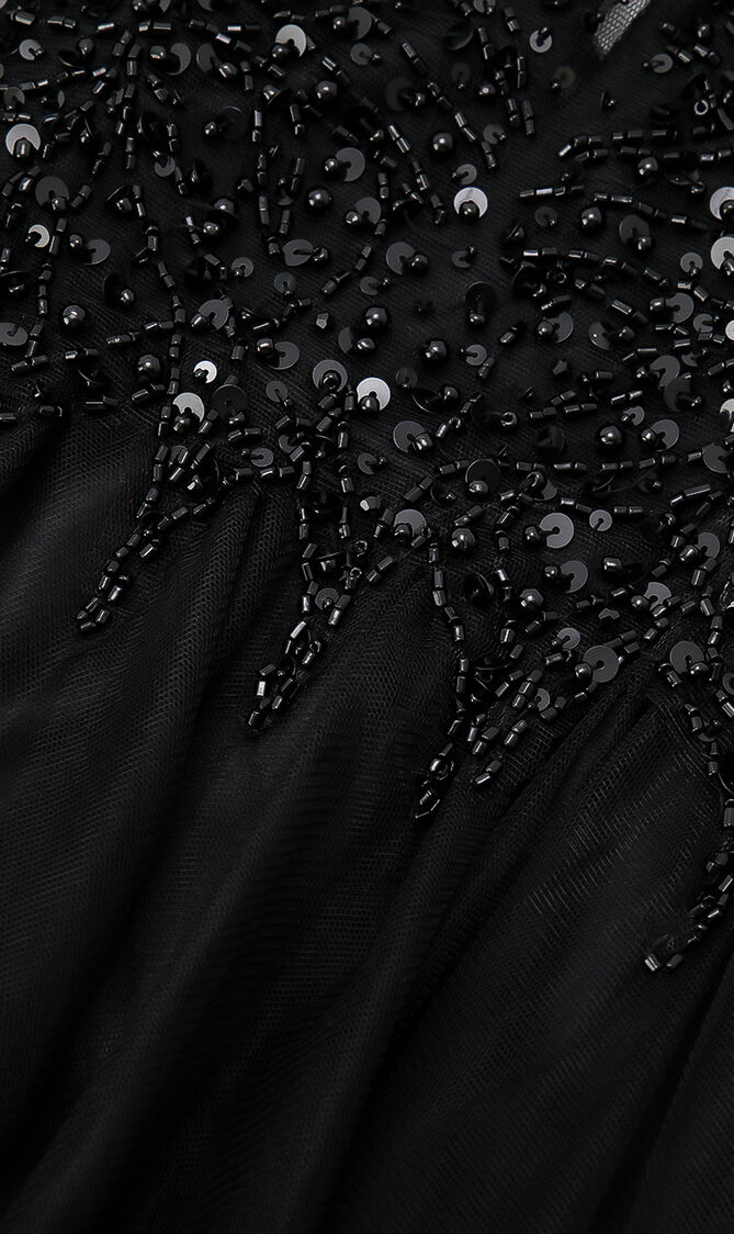 Long Sleeve Embellished Gown