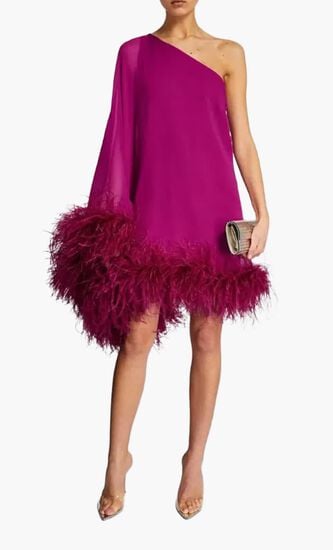 Feather Trim Dress