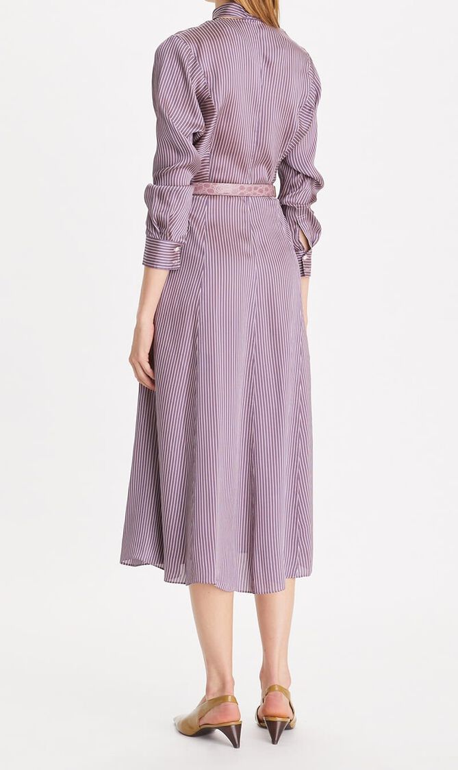 Stripped Viscose Shirt Dress