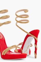 RED SUEDECMETALLIC SUNSHINE STRASS