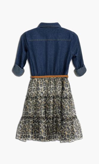 Animal Print Denim Dress