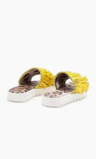 Ruffle Strap Slides
