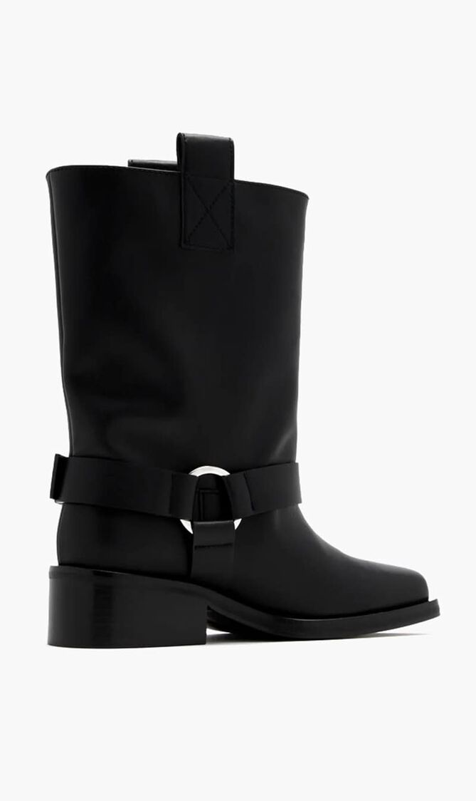 Biker tubular mid shaft boots