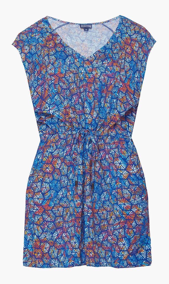 V Neckline Linen Dress