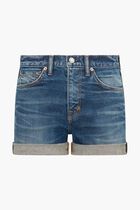 Stone Washed Denim Shorts