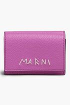 Pink Leather Trifold Wallet With Marni Mending