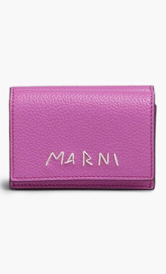 Pink Leather Trifold Wallet With Marni Mending